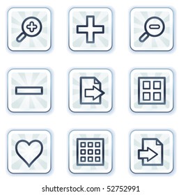 Image viewer web icons set 1, white square buttons