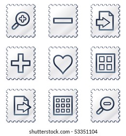 Image viewer web icons set 1, white stamp series