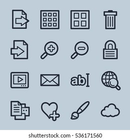 conjunto de iconos web del visor de imágenes