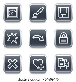 iconos web del visor de imágenes conjunto 2, botones cuadrados grises