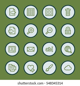 conjunto de iconos web del visor de imágenes