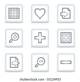 Icono web del visor de imágenes conjunto 1, botones cuadrados blancos