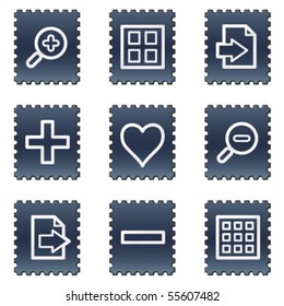 Image viewer web icons set 1, navy stamp series