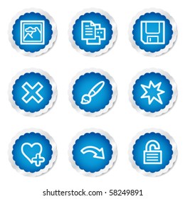 Iconos web del visor de imágenes conjunto 2, serie de emoticones azules