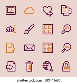 Image viewer web icons set