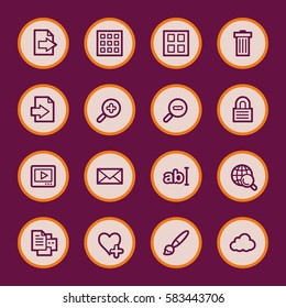 Image viewer web icons set
