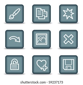 iconos web del visor de imágenes conjunto 2, botones cuadrados grises