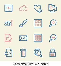 Image viewer web icons set