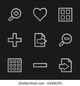 Image viewer web icons set 1, grey mobile style