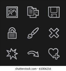 Image viewer web icons set 2, grey mobile style