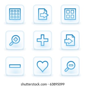 Image viewer web icons set 1, white square buttons