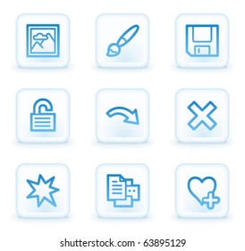 Image viewer web icons set 2, white square buttons