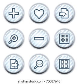 Visor de imágenes iconos web conjunto 1, botones de círculo azul claro desnudo