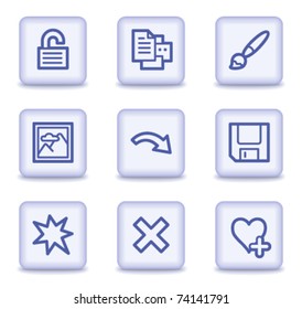 Image viewer web icons set 2, light violet glossy buttons