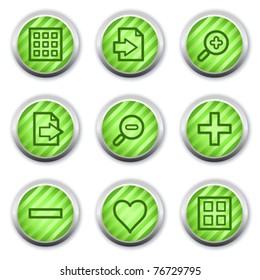 Image viewer web icons set 1, green glossy circle buttons