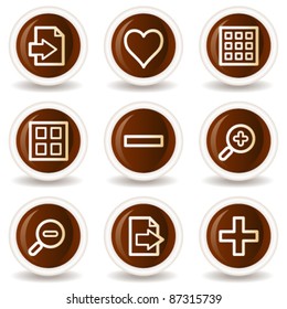 Image viewer web icons set 1, chocolate buttons