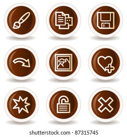 Image viewer web icons set 2, chocolate buttons