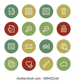 Image viewer web icons, vintage color