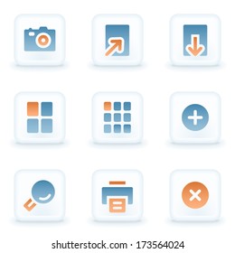 Image viewer web icons, white glossy buttons