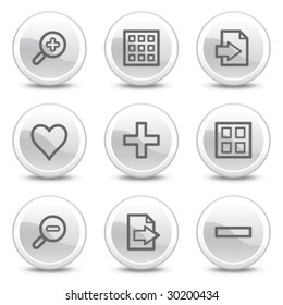 Image viewer web icons, white glossy circle buttons series