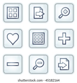 Image viewer web icons, white square buttons series