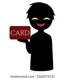 Image of a villain holding a card