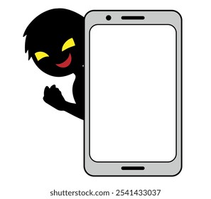 Image of a villain and a smartphone