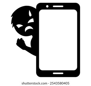 Image of a villain and a smartphone