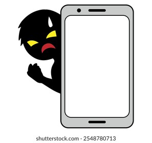 Image of a villain and a smartphone