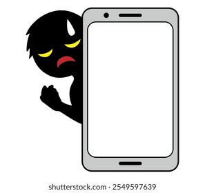 Image of a villain and a smartphone