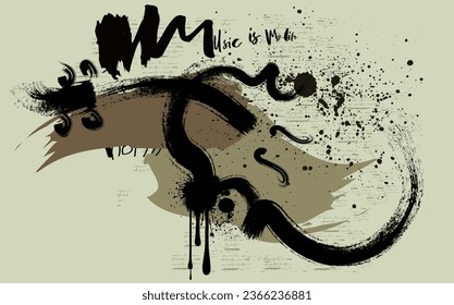 imagen de un violín de graffiti, pintado con violín de pinceladas de pincel, la imagen de un instrumento musical es un violín, un graffiti de arte callejero vector de camiseta gráfica