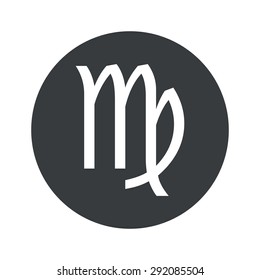 Image of Virgo zodiac symbol in black circle, isolated on white