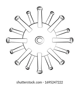 
Imagen de una corona de virus en un fondo blanco.