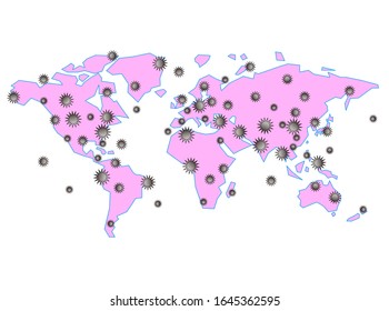 An image image of a virus infected around the world.