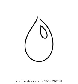 Image of a water drop. Vector symbol of nature. Icon in the style of Doodle.