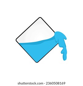imagen del derrame de agua de un símbolo de coloración de vidrio