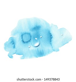 The image of watercolor splash and drops can used as design element