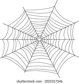 The image of the web. The net is a trap for insects. Spider web, a symbol of Halloween. Vector illustration isolated on a white background