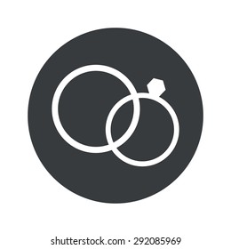 Image of wedding rings in black circle, isolated on white