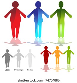 An image of a weightloss figure icon set.