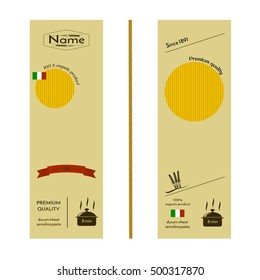 image wheat ears and logo of organic product on the packaging of spaghetti or on other pasta