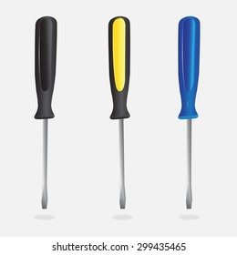 an image which depicts three screwdrivers