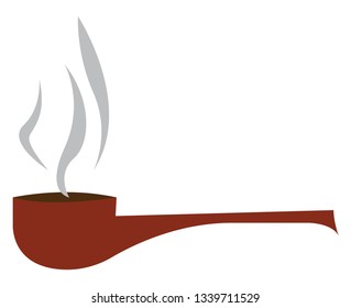 An image in which smoking fumes are coming out of a smoking pipe vector color drawing or illustration