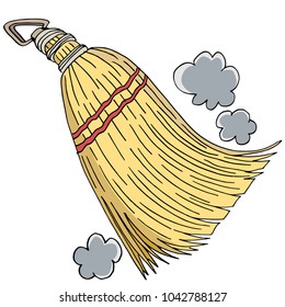 An image of a Whisk Sweep Broom Drawing isolated on white.