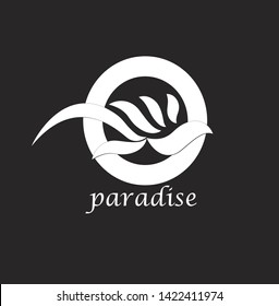 image of the white bird logo in a circle combination of black background