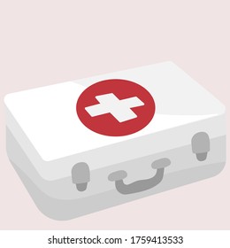 Image of a white first aid kit. Vector image, eps 10