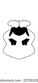 imagen del logo de una oveja blanca con una cabeza negra y fondo blanco