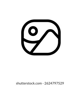 Ícone do símbolo do elemento de imagem, ícone do sinal e símbolo. Arte de linha de vetor minimalista. Para interface de ícone, desktop, web e aplicativos móveis.