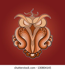 image of wild predatory owl ocher color