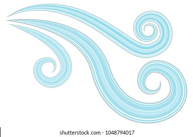 An image of a Wind Blowing Design Element Cartoon.